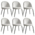 Artiss Dining Chairs Set of 6 – Sherpa Bouclé White, Winged Back, Steel Legs