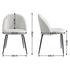 Artiss Dining Chairs Set of 6 – Sherpa Bouclé White, Winged Back, Steel Legs