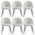 Artiss Dining Chairs Set of 6 – Sherpa Bouclé White, Winged Back, Steel Legs