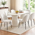 Artiss Dining Chairs Set of 6 – Sherpa Bouclé White, Winged Back, Steel Legs