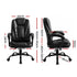 Artiss Massage Office Chair Reclining PU Leather Ergonomic Swivel Black