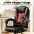 Artiss Massage Office Chair Reclining PU Leather Ergonomic Swivel Black