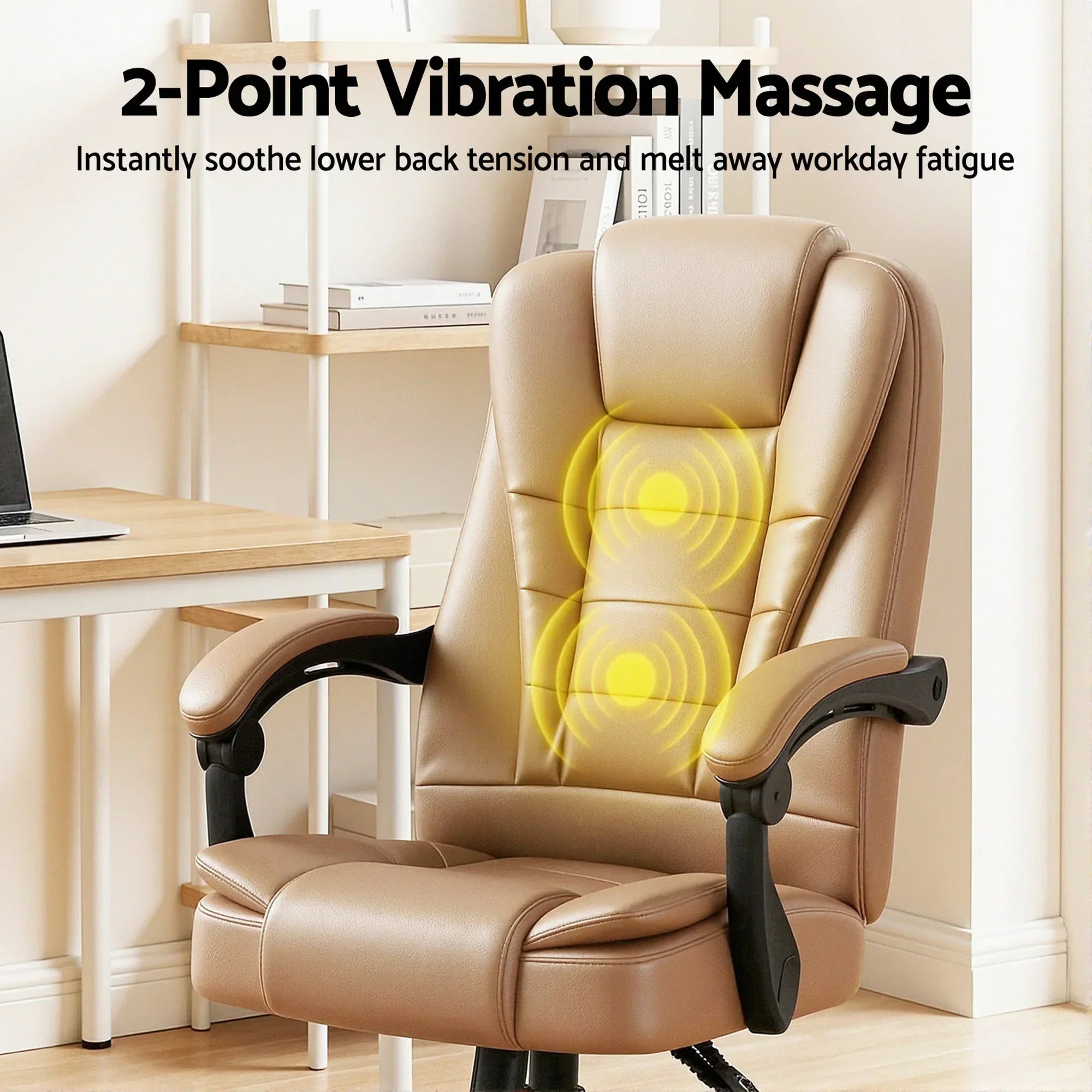 Massage Office Chair Reclining PU Leather Ergonomic Espresso