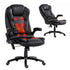 Artiss Massage Office Chair PU Leather Executive Chair Heated Black