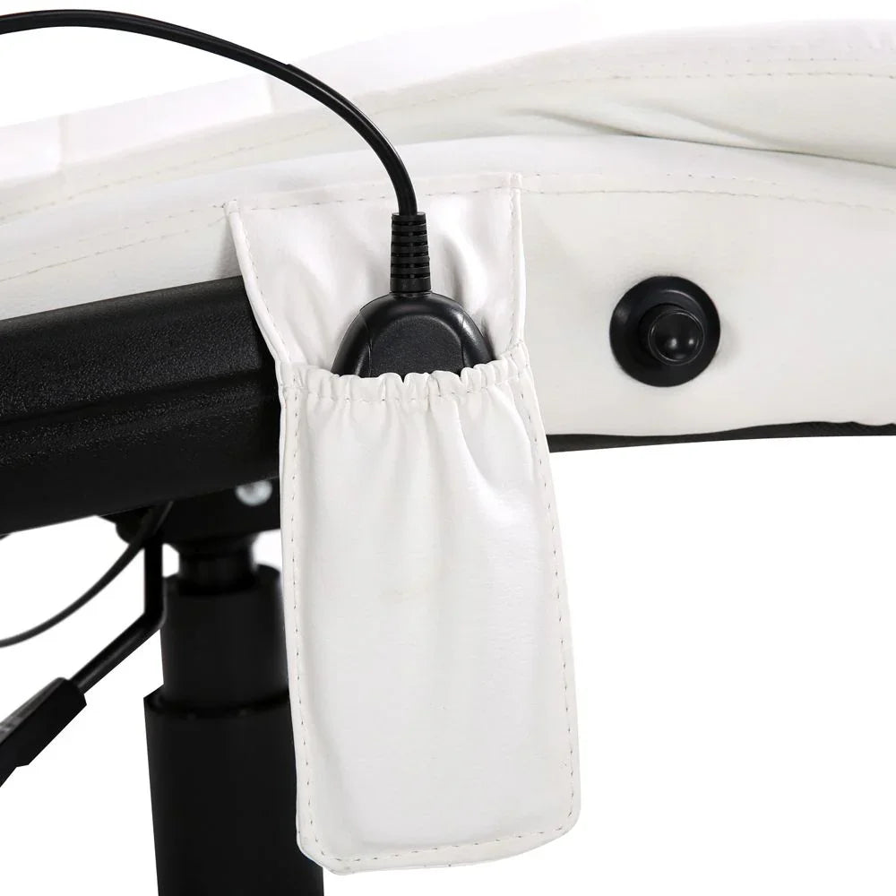 Artiss Heated Massage Office Chair PU Leather Ergonomic White