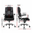 Artiss 8‑Point Massage Office Chair – PU Leather, High Back, Timer, Flip‑Up Arms