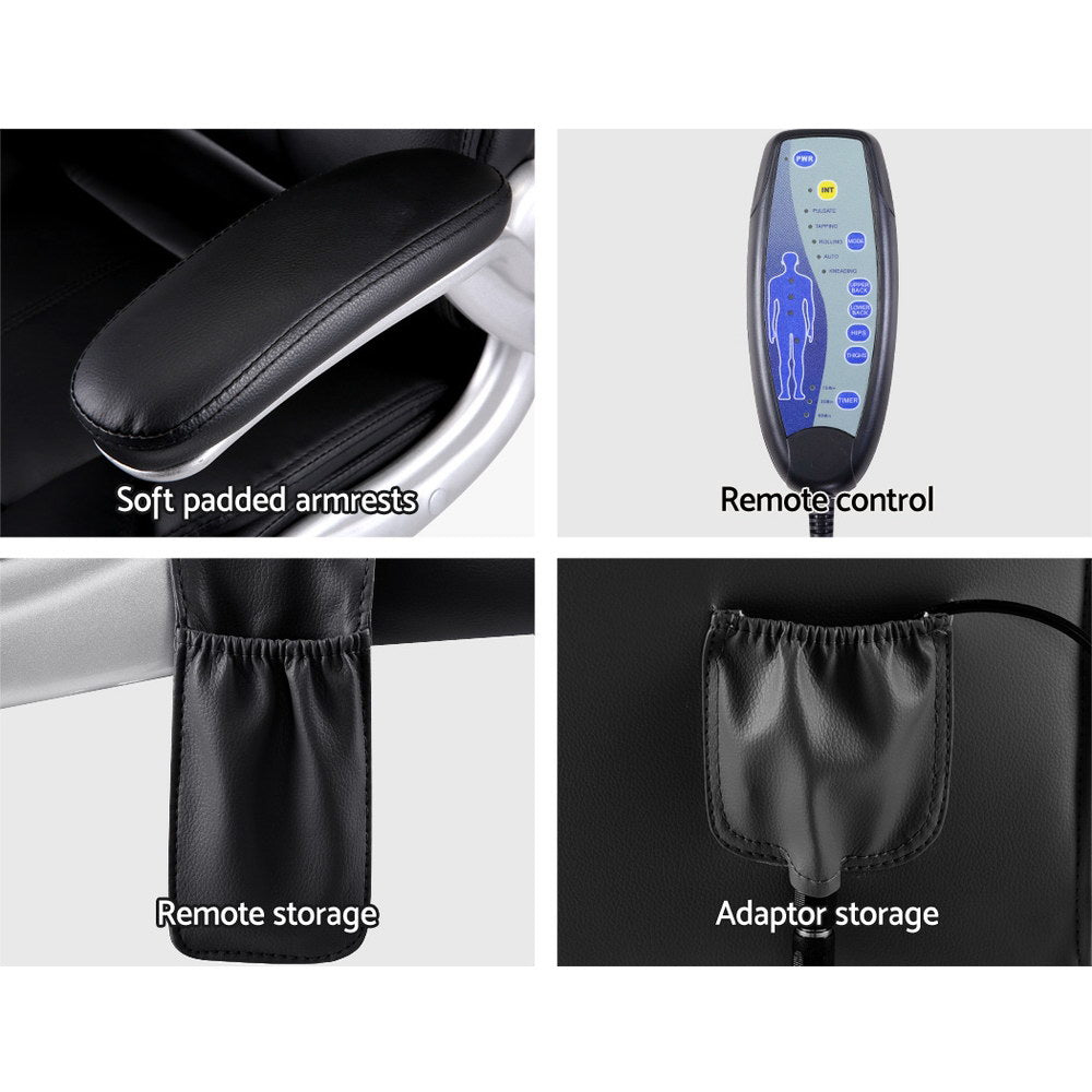 8 Point Massage Office Chair PU Leather Black
