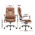 Artiss Massage Office Chair 8 Point Vibration PU Leather Ergonomic Brown