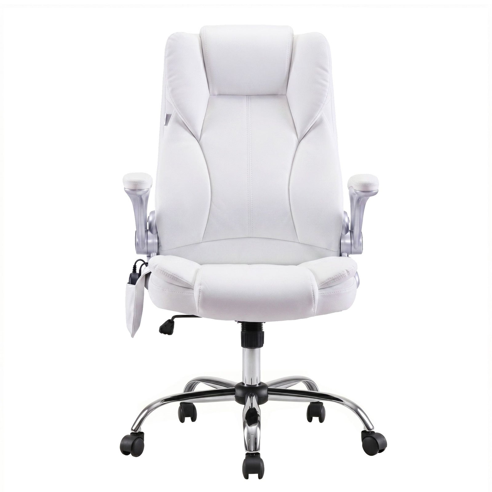 Artiss 8 Point Massage Office Chair High Back PU Leather Ergonomic White