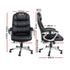 Artiss Massage Office Chair Heated Lumbar PU Leather High Back Ergonomic Swivel Black