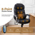 Artiss Massage Office Chair Heated Lumbar PU Leather High Back Ergonomic Swivel Black