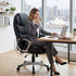 Artiss Massage Office Chair Heated Lumbar PU Leather High Back Ergonomic Swivel Black