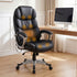 Artiss Massage Office Chair Heated Lumbar PU Leather High Back Ergonomic Swivel Black