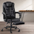 Artiss Massage Office Recliner Chair – PU Leather, 2‑Zone Massage, Footrest, 150° Recline