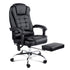 Artiss 8 Point Massage Office Chair Heated Recliner Footrest PU Leather Black