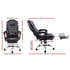 Artiss 8 Point Massage Office Chair Heated Recliner Footrest PU Leather Black