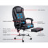 Artiss 8 Point Massage Office Chair Heated Recliner Footrest PU Leather Black