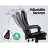 Artiss 8 Point Massage Office Chair Heated Recliner Footrest PU Leather Black
