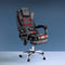 Artiss 8 Point Massage Office Chair Heated Recliner Footrest PU Leather Black