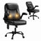 Massage Office Chair PU Leather Mid Back Black Reclining