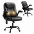 Massage Office Chair PU Leather Mid Back Black Reclining
