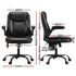 Massage Office Chair PU Leather Mid Back Black Reclining