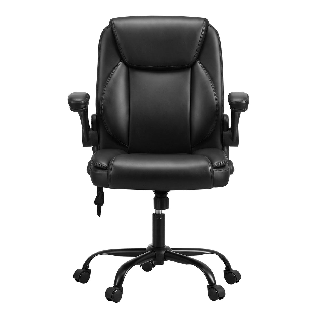 Massage Office Chair PU Leather Mid Back Black Reclining
