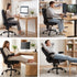 Massage Office Chair PU Leather Mid Back Black Reclining