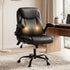 Massage Office Chair PU Leather Mid Back Black Reclining