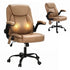 Artiss 2 Point Massage Office Chair Leather Mid Back Espresso