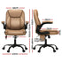 Artiss 2 Point Massage Office Chair Leather Mid Back Espresso