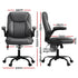 Artiss Massage Office Chair PU Leather Mid Back Grey Reclining