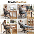 Artiss Massage Office Chair PU Leather Mid Back Grey Reclining