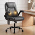 Artiss Massage Office Chair PU Leather Mid Back Grey Reclining