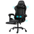 Artiss 2 Point Massage Gaming Office Chair Footrest Black