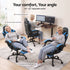 Massage Gaming Chair Cyan Blue – 2‑Point Lumbar, Footrest, 145° Recline