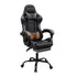 2-Point Massage Gaming Chair with Footrest Recliner Grey
