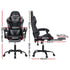 2-Point Massage Gaming Chair with Footrest Recliner Grey