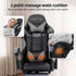 2-Point Massage Gaming Chair with Footrest Recliner Grey