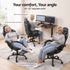 2-Point Massage Gaming Chair with Footrest Recliner Grey