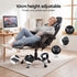 2-Point Massage Gaming Chair with Footrest Recliner Grey