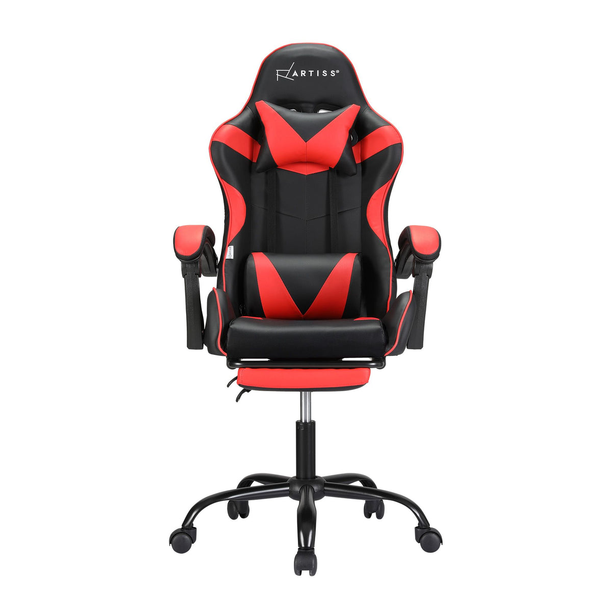2 Point Massage Gaming Chair Red Footrest Recliner Office Chair