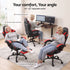 2 Point Massage Gaming Chair Red Footrest Recliner Office Chair