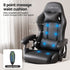 Artiss Massage Gaming Chair, 8 Point Recliner Office Chair with Footrest Black