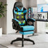 Artiss Massage Gaming Chair, 8 Point Recliner Office Chair with Footrest Blue
