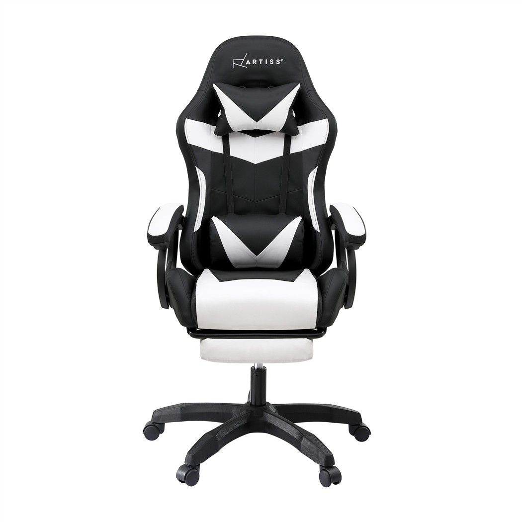 Artiss Gaming Office Chair with 8 Point Message Reline Ergonomic White