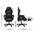 Artiss Gaming Office Chair 12 RGB LED Massage Computer Work Seat Footrest Black