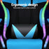 Artiss Gaming Office Chair 12 RGB LED Massage Computer Work Seat Footrest Cyan