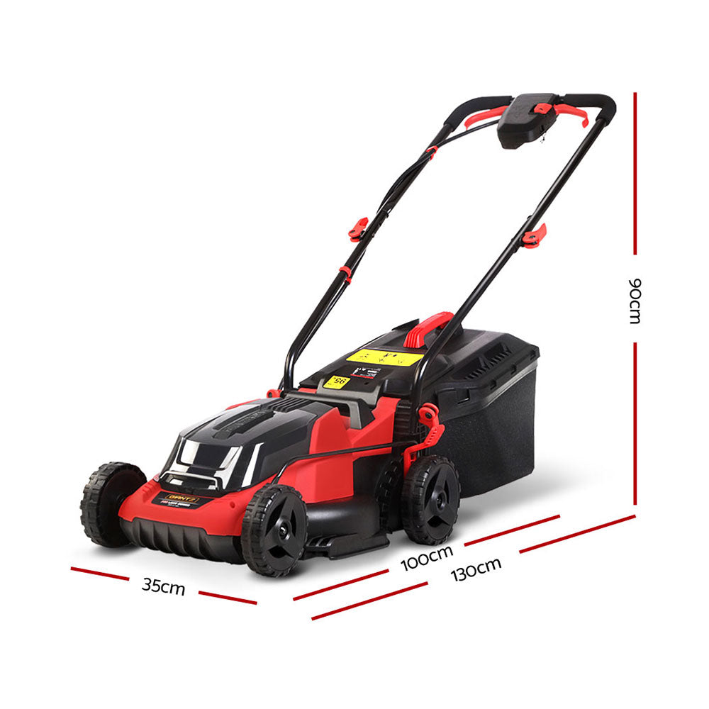 Cordless Lawn Mower 40V Lithium Twin Battery 340mm Cut 6 Heights