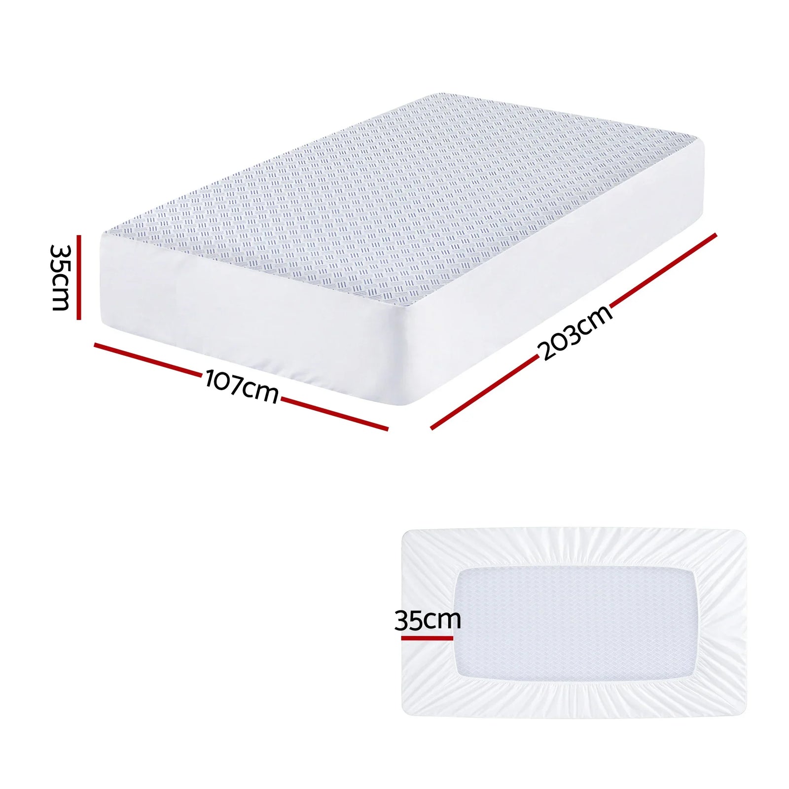 Cooling Mattress Protector Waterproof Deep Pocket Fitted Cover King Single